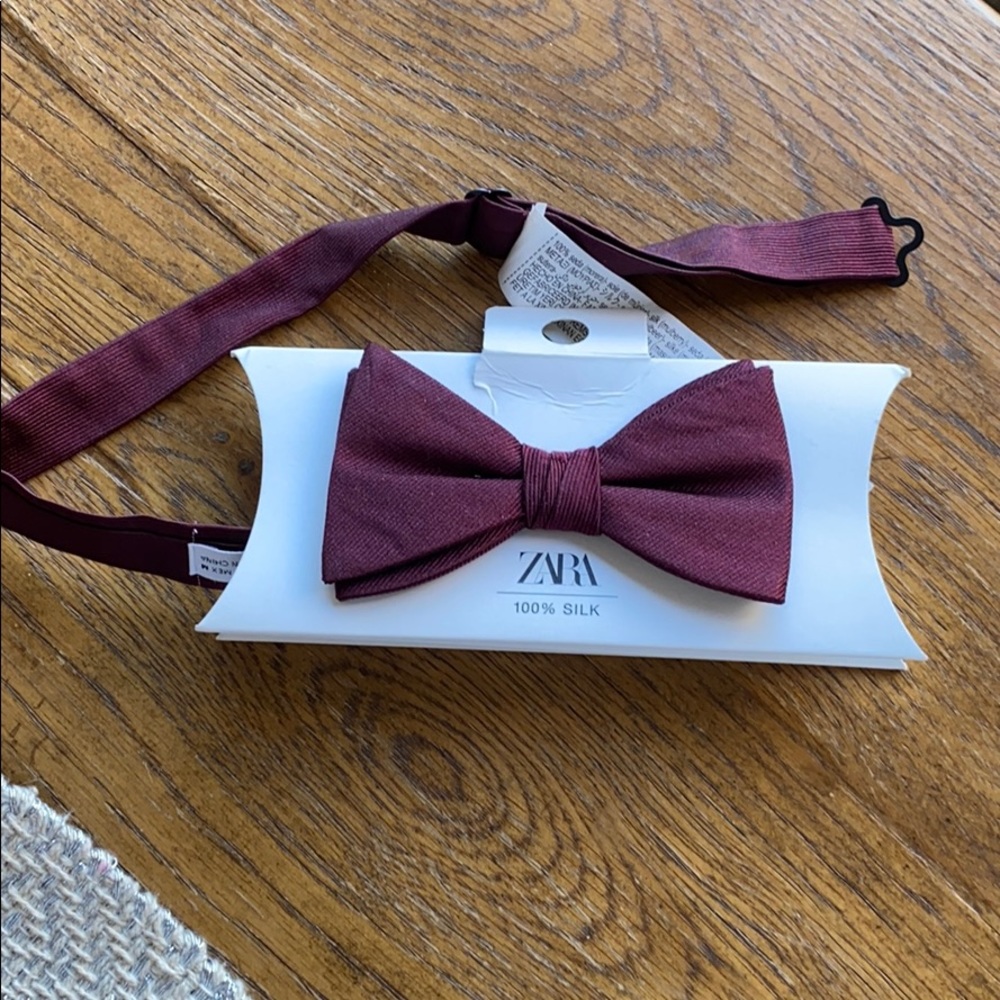 Zara mana bow tie burgundy